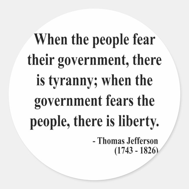 Sticker Rond Thomas Jefferson Citation 5a (Devant)