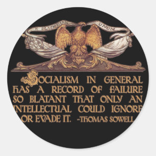Sticker Rond Thomas Sowell Citation sur le socialisme