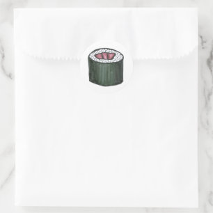 Sticker Rond Thon épicé Roll Maki Sushi Cuisine Japonaise