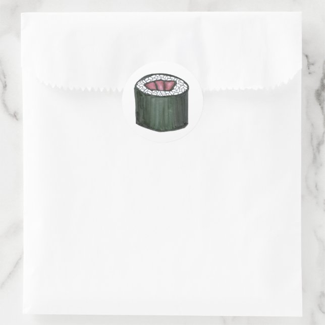 Sticker Rond Thon épicé Roll Maki Sushi Cuisine Japonaise (Sac)