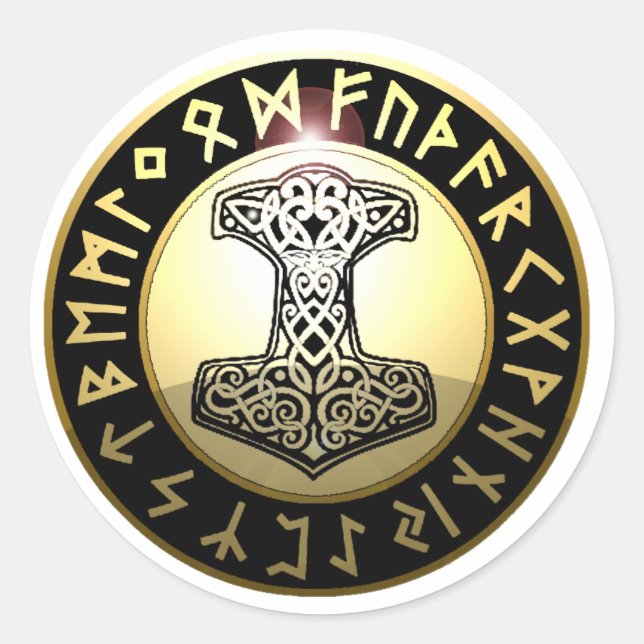 Sticker Rond Thor's Hammer (Devant)