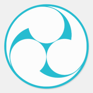 Sticker Rond Three clockwise swirls