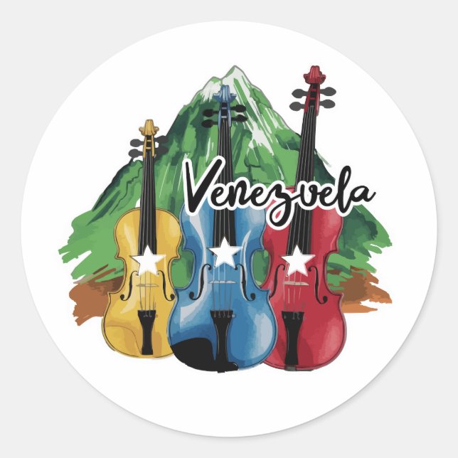 Sticker Rond three Venezuelan violins (Devant)