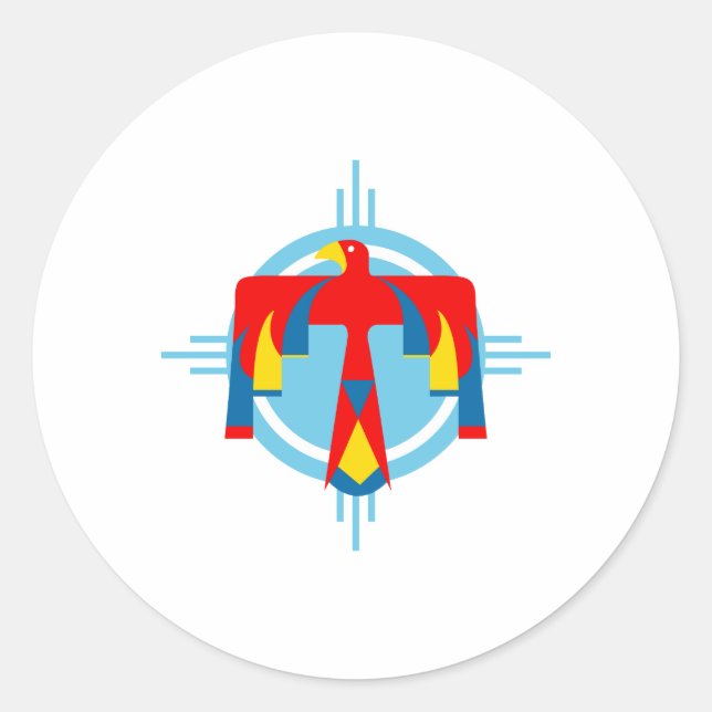 Sticker Rond Thunderbird indien (Devant)