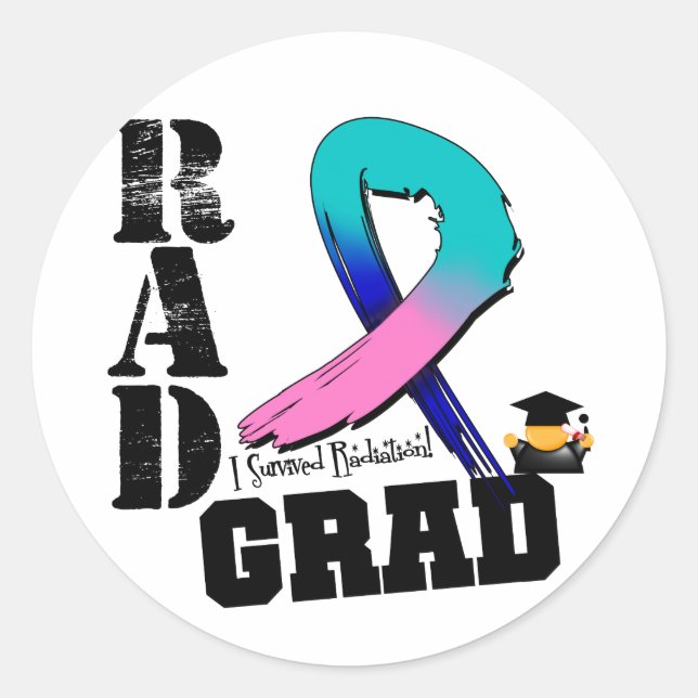 Sticker Rond Thyroïde Cancer Radiation Thérapie RAD Grad (Devant)