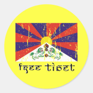 Sticker Rond Tibet libre