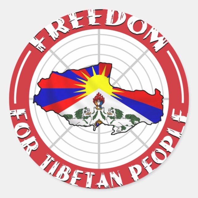 Sticker Rond tibet libre (Devant)