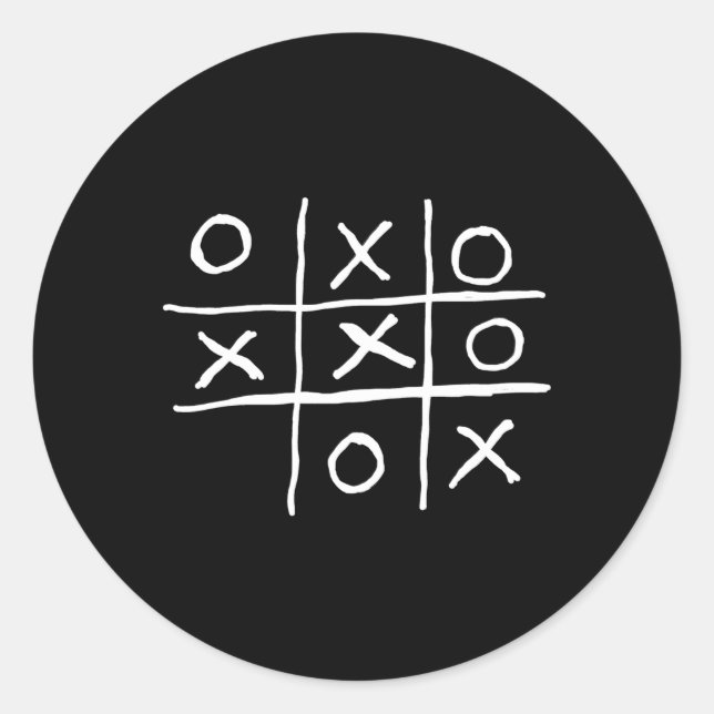 Sticker Rond Tic Tac Toe Noughts Et Croisements (Devant)