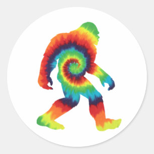 Sticker Rond Tie Dye Bigfoot