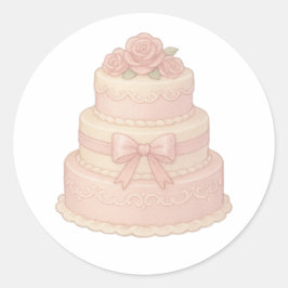 Sticker Rond Tiered cake with roses