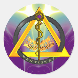 STICKER ROND TIGE DE SYMBOLE D'ART DENTAIRE DE DENTISTE