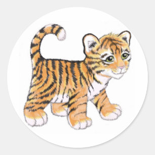 Sticker Rond Tiger