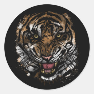 Sticker Rond Tiger