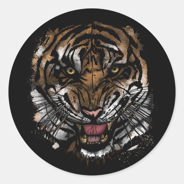 Sticker Rond Tiger (Devant)