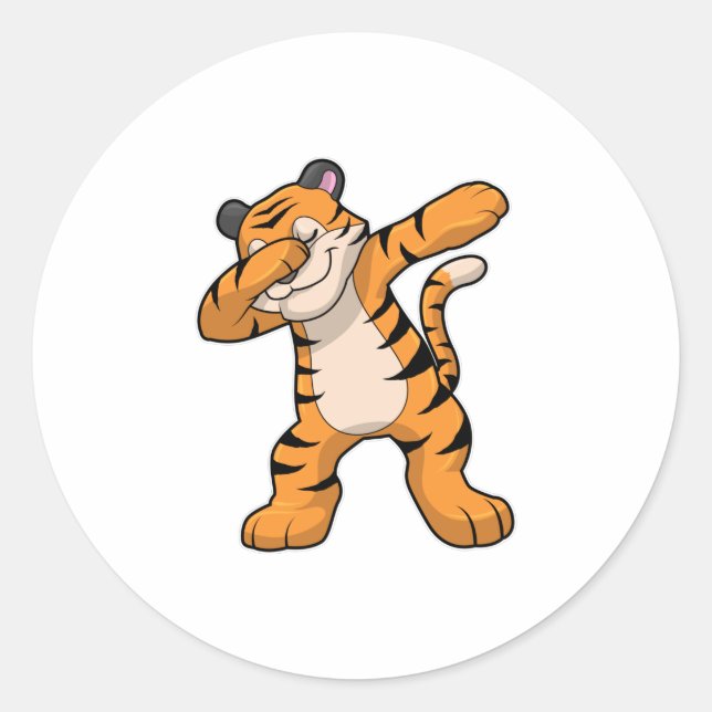 Sticker Rond Tiger at Hip Hop Dance Dab (Devant)