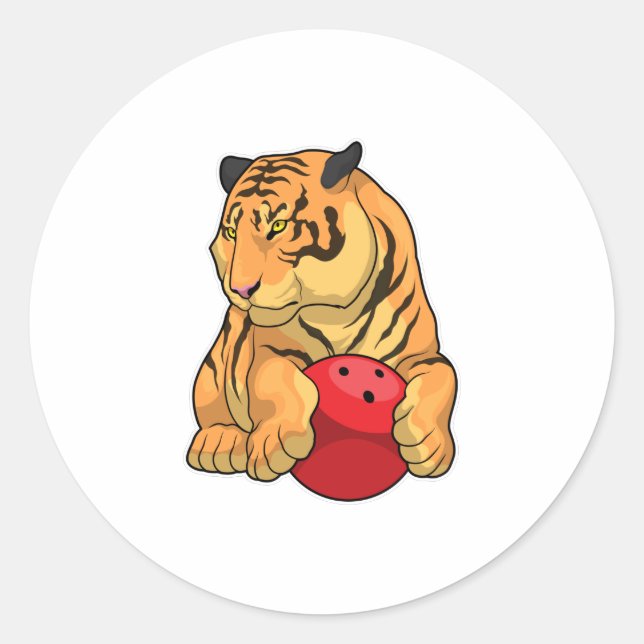 Sticker Rond Tiger Bowling Bowling boule (Devant)