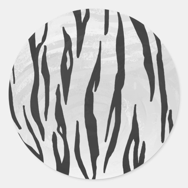 Sticker Rond Tiger noir et blanc (Devant)