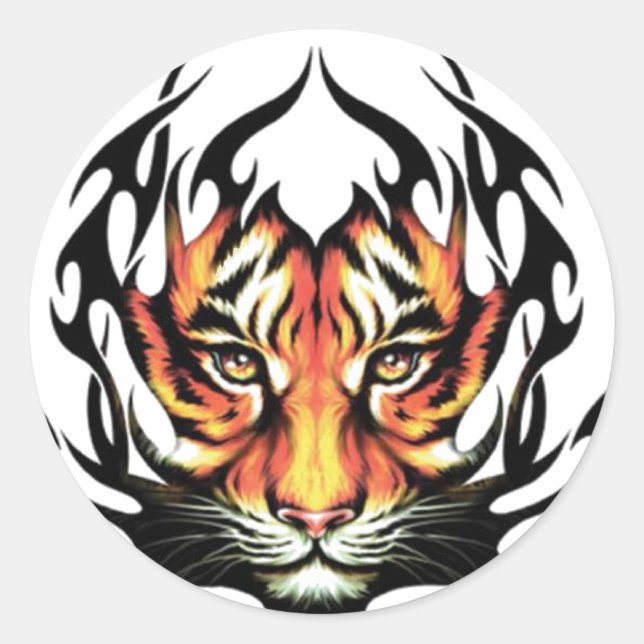 Sticker Rond Tiger Tattoo (Devant)