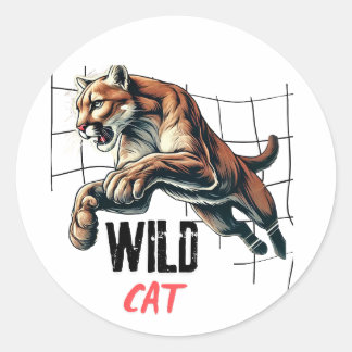 Sticker Rond Tiger Wild CAT