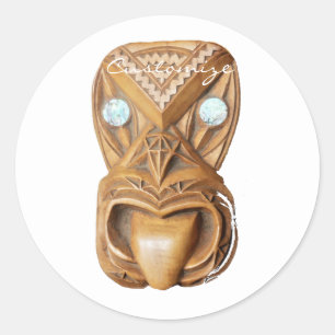 Sticker Rond Tigi sculpté classique face Thunder_Cove