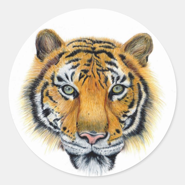 Sticker Rond Tigre (Devant)