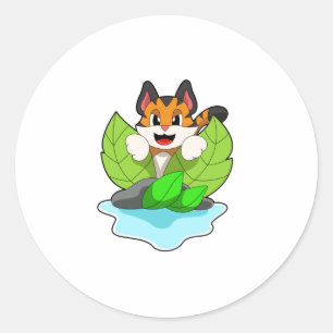 Sticker Rond Tigre à la chasse