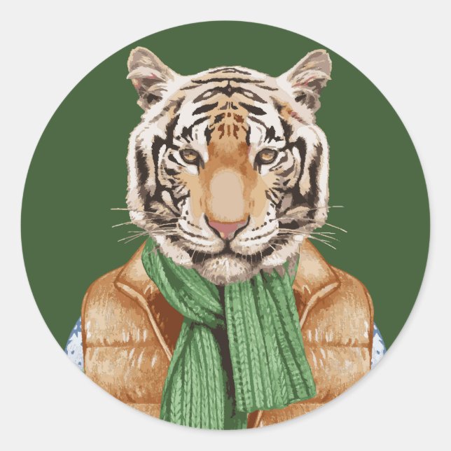 Sticker Rond Tigre de gilet (Devant)