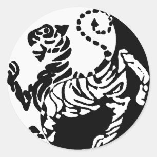STICKER ROND TIGRE DE YIN YANG SHOTOKAN