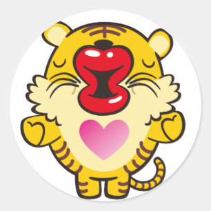 Sticker Rond tigre embrassant