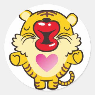 Sticker Rond tigre embrassant