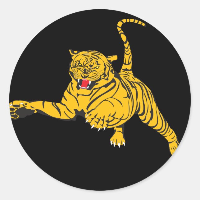 Sticker Rond Tigre en colère (Devant)