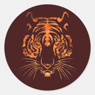Sticker Rond Tigre flamboyant