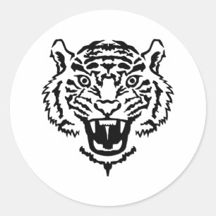 Sticker Rond Tigre hurlant
