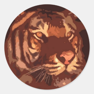 Sticker Rond Tigre noir