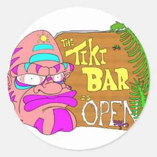 Sticker Rond Tiki Bar est ouvert