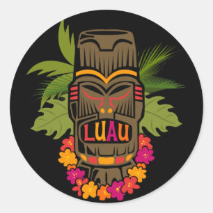Sticker Rond Tiki Luau
