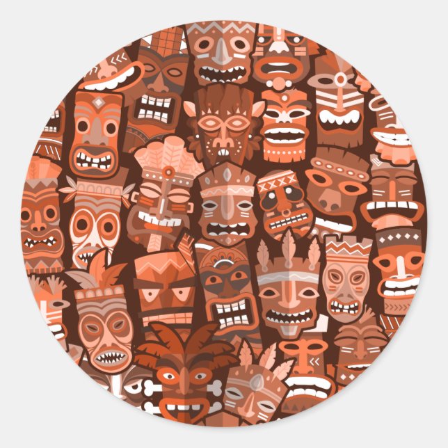 Sticker Rond TIKI Pattern 3 (Devant)