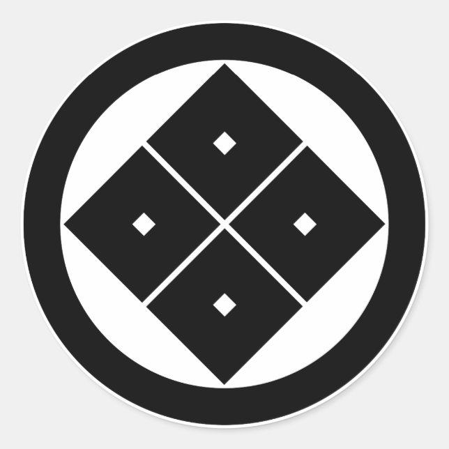 Sticker Rond Tilted four-square-eyes in circle (Devant)