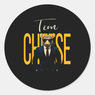 Sticker Rond Tim Cheese - Drôle d'agent secret Souris Brainrot