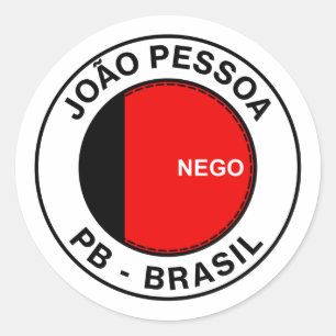 Sticker Rond Timbre Brasil Joao Pessoa Paraiba PB Bandeira
