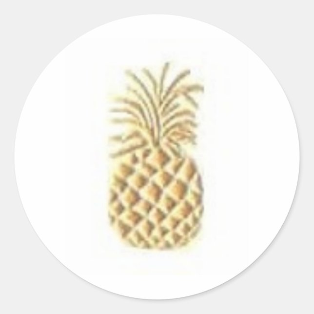 Sticker Rond Timbre d'ananas (Devant)