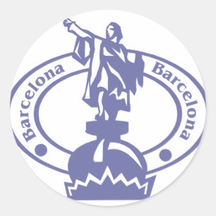 Sticker Rond Timbre de Barcelone