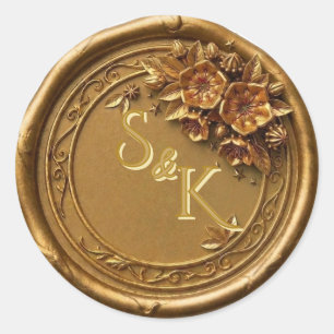 Sticker Rond Timbre de cire de mariage Pennsylvania Mountain La