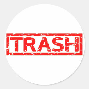 Sticker Rond Timbre de déchets