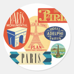 Sticker Rond Timbre de Paris