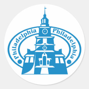 Sticker Rond Timbre de Philadelphie