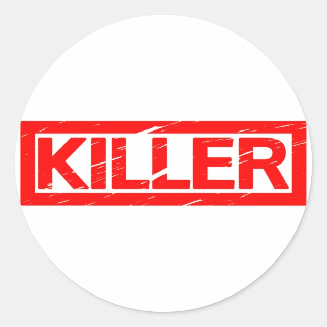 Sticker Rond Timbre de tueur (Devant)