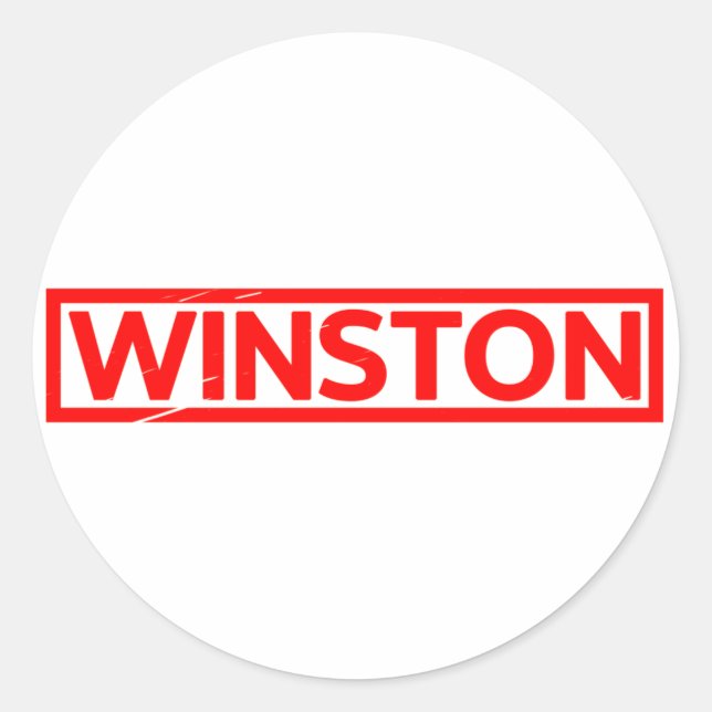 Sticker Rond Timbre de Winston (Devant)