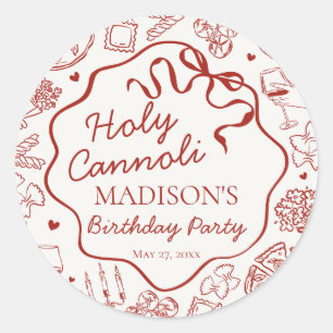 Sticker Rond Timbre d'enveloppe de naissance Saint Cannoli de p