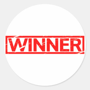 Sticker Rond Timbre du gagnant